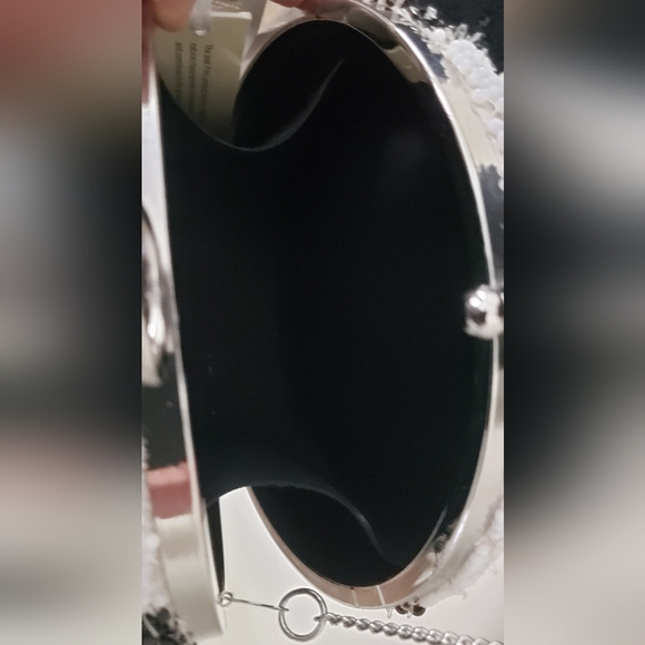 Soccer Ball Beaded Women's Bag - Black and White - Picture 4 of 7